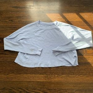 BRANDY MELVILLE long sleeve light blue waffle crop